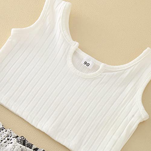 Camiseta infantil feminina sem mangas com nervuras serpentina estampada roupas de bebê 3 meses menin