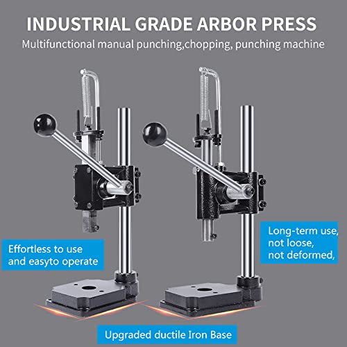 Skmz Leather Hole Puncher Hand Punching Manual Punch Arbor Press.upgraded Ductile Iron Base For Diy Parts Punching, Cutting, Forming Pressing (Square Head Press With All Accessories) #TOP1