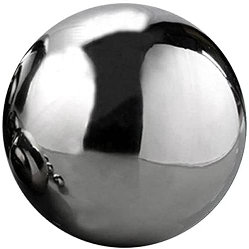 Sfera in acciaio inox lucidata a specchio, sfera da giardino, stagno galleggiante, senza cuciture, decorazione da giardino (15 cm)