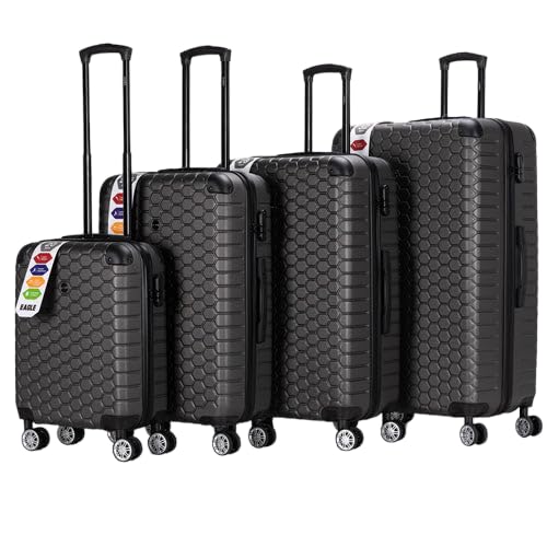 4 Wheel Eagle London Hexagon Hard Shell Case ABS Travel Luggage Suitcase Trolley Baggage Bag Combination Lock 29