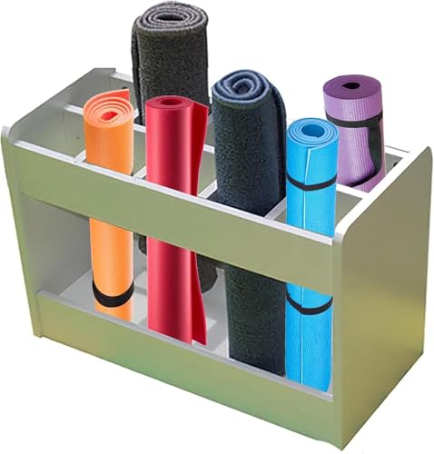 Support tapis de yoga bois robuste, rangement tapis exercice sol M