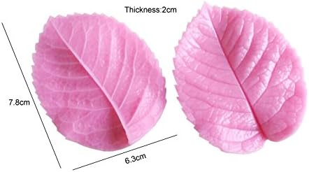 2Pcs Leaf Silicone Mold Sugarcraft Cake Decoration Fondant Cake Food Grade Silicone Mould Baking Pastry Tools-Sizeing 7.8x6.3x2 cm