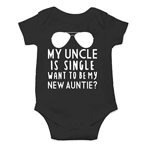 Image of AW Fashions My Uncle Is Single Want To Be My New Auntie Baby Bodysuit Funny Adorable Infant Romper Outfit