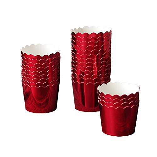 50 Pcs Paper Cupcake Liners Baking Cups, Holiday/Parties/Wedding/Anniversary(Red) #TOP11
