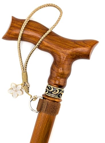 Asterom Canes for Women - Handcrafted, Fashionable, Wooden - Walking Cane for Women, Stylish Walking Sticks for Seniors (Caramel, 35 Inches)