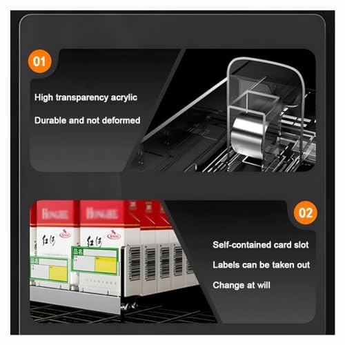 Escaparate de cigarrillos con actuadores automáticos y estante acrílico rectangular de pared 5