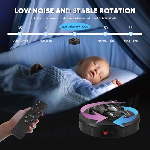 Plataforma giratoria eléctrica de 30 cm para escaparates y videos de productos 3