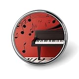 Anstecknadeln mit Klavier- und Musiknotenmotiv, personalisierte Anstecknadeln aus Metall, Klassische runde Anstecknadeln aus Emaille für Jacken, Rucksäcke und Taschen