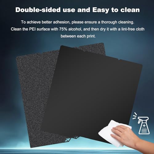 Image of 264x276mm Black Build Plate Double Sided Textured PEI+Smooth PEI Flexible Removable Spring Steel Heated Printing Bed Platform for Anycubic Kobra S1 / Kobra X /Kobra 4 3D Printer