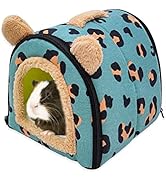 Flow fire Guinea Pig Bed, Warm Guinea Pig House, Pet Tent Cave Bed with Removable Pad, Winter Sma...