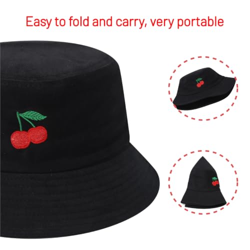 Image of Cotton Bucket Hat for Women Men Summer Travel Sun Beach Bucket Cap, Unisex Outdoor Fisherman Hat