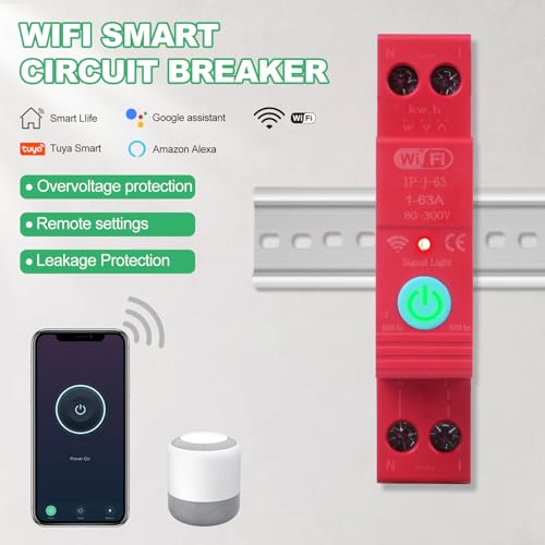 BuyWeek WiFi Circuit Breaker 63A Din Rail Home Circuit Breaker Smart Switch with 3 Timing Modes - Image 3