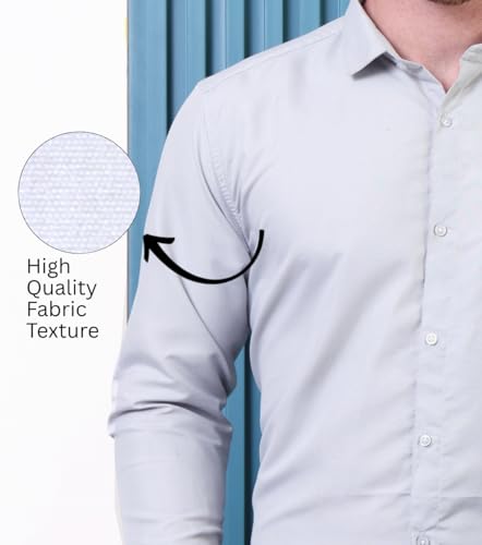 Image of CONTRARY Men's Pure Cotton Solid Stylish Casual & Formal Wear Shirt | Stylish Regular Fit Full Sleeve Comfortable Office Party Trendy Shirt - Multi Color