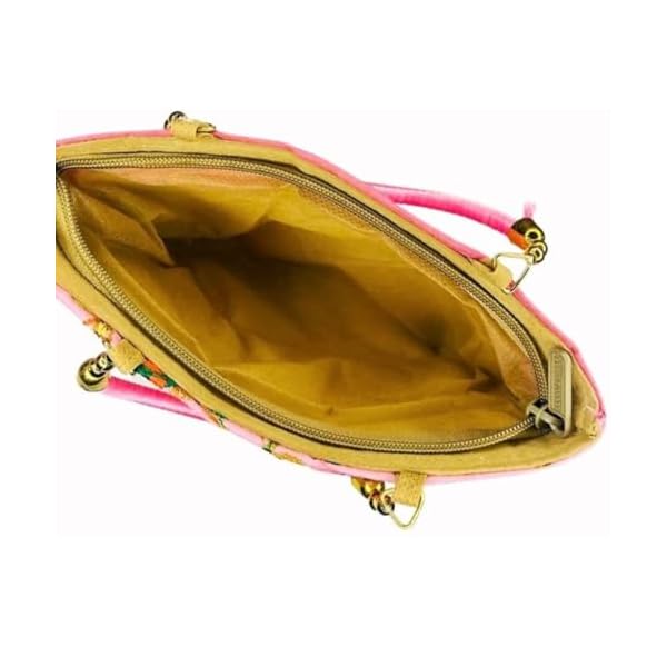 RUWAZA Art Creations Traditional Embroidered Pure Silk Potli Purse Bags Handbags for Ladies,Wedding Return Gifts for Women - Image 6