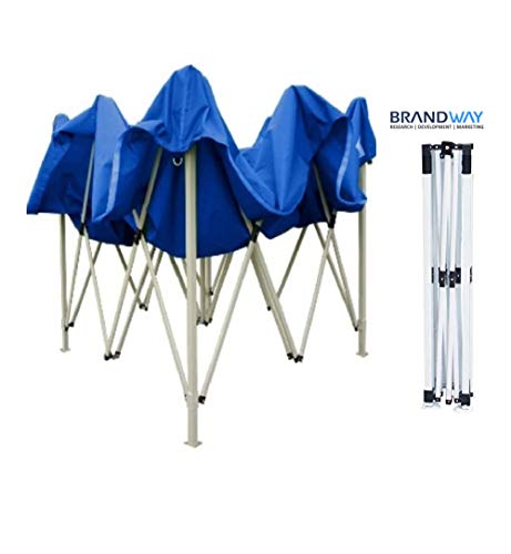 Image of Gazebo Tent Portable Popup Foldable Canopy 10x10 Ft Shelter for Event, Advertisement, Promotion, Exhibition, Market Stall, Waterproof Outdoor Gazebo Tent, Heavy Duty Frame (10x10 Feet, Blue)