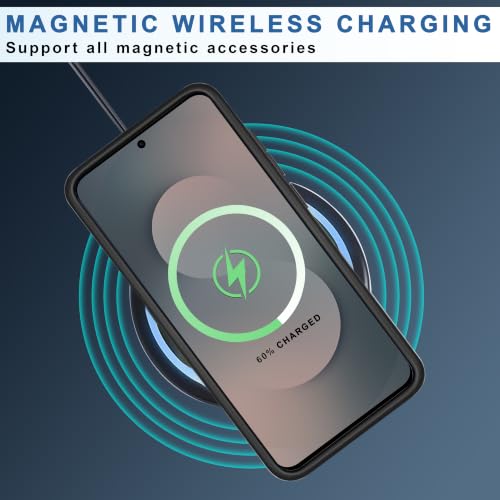 Image of CEDO Backcover for Samsung Galaxy S25 FE (5G) | Compatible with Magsafe Wireless Charging | Camera Protection Shockproof Case | Magnetic Ring Lock Transparent Acrylic Clear Backcase (Black)
