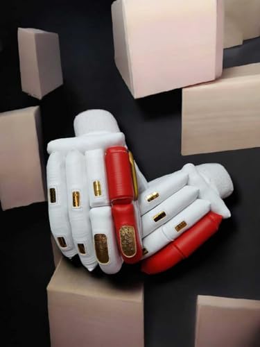 Image of Rovers Player Edition Cricket Gloves for Mens | Highperformance Adult Cricket Batting Gloves (Red-White, Right)