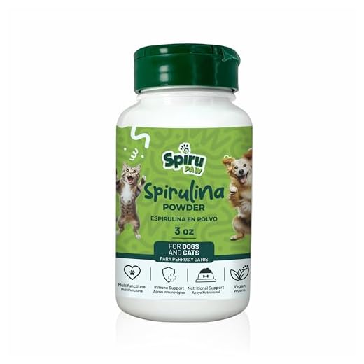 SPIRU PAW Spirulina Powder for Dogs & Cats, Plant-Based Microalgae Food Topper, Nutrient-Dense Pet Supplement for Daily Wellness + Skin & Coat Support, 3 oz