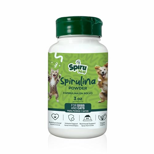 Image of Spirulina Powder for Dogs & Cats, Plant-Based Microalgae Food Topper, Nutrient-Dense Pet Supplement for Daily Wellness + Skin & Coat Support, 3 oz