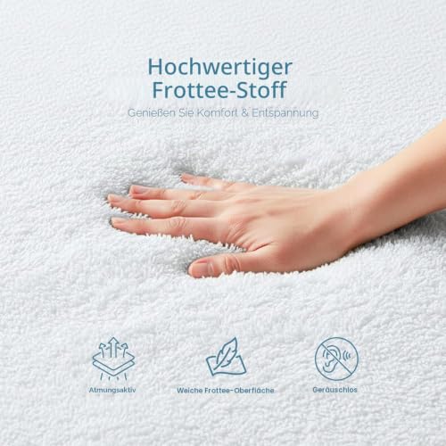 Utopia Bedding Matratzenschoner 152 x 203 x 43 cm Wasserdicht, Oeko-TEX Zertifiziert Matratzenauflage Atmungsaktive, Matratzenschutz… – Ansicht 2