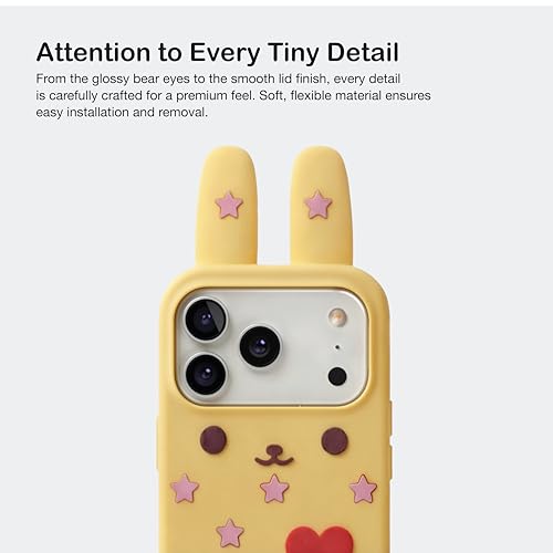 Image of amazon basics Back Cover Case for iPhone 17 Pro Max Scratch Resistant Anti-Slip TPU Shockproof 3D Protective Durable Adorable Cartoon Star Design Case for Girls & Women