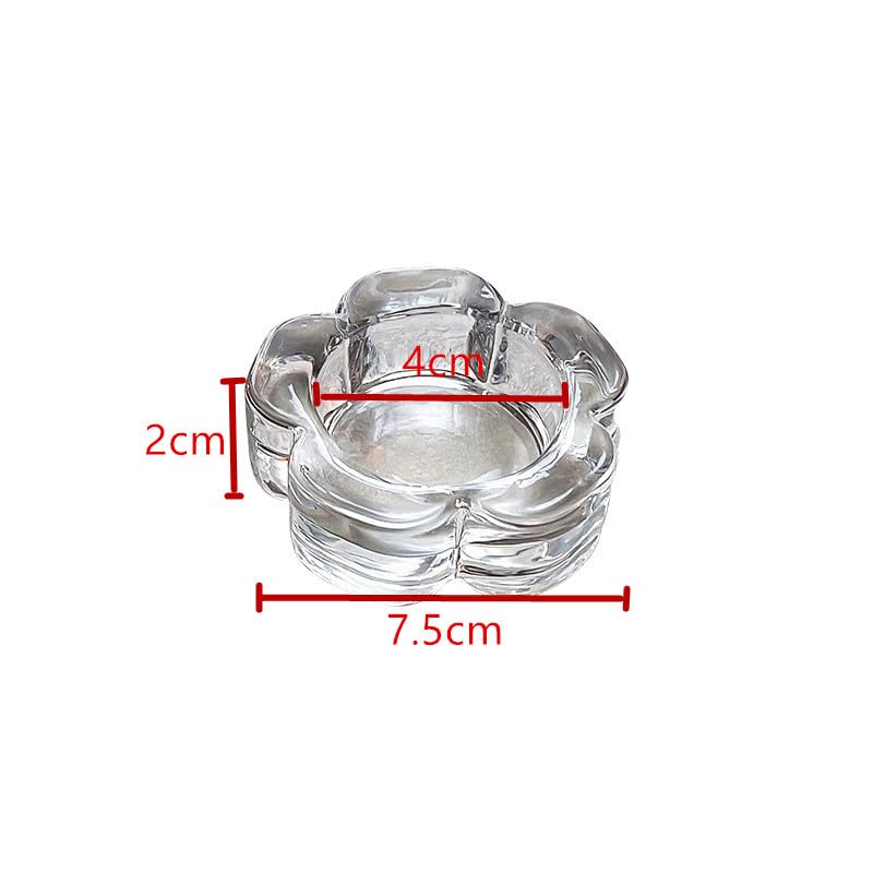 DDRAUY 2 Pcsc Glass Tealight Candle Holder Glass Votive Candle Holder Chunky Glass Candle Holder for Wedding Party and Home Decor, Clear