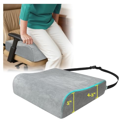 POWYS Adult Booster Seat Chair Riser Cushion for Elderly Adult Extra Thick & Large Office Chair Wheelchair Pads Height Lift Foam for Heavy Short People Back Tailbone Sciatica Pressure Relief