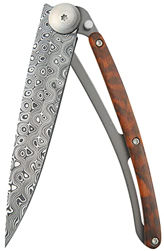 ディージョ(Deejo) deejo damascus 37g Snake wood DJ-0008 シルバー 全長/205mm、収納時/110×25mm、ブレード/95mm