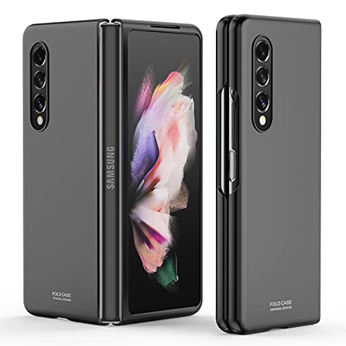 GooseBox Galaxy z Fold 3 Case, Samsung Fold 3 Case,Z Fold 3 5G Case,Ultra Thin Hard PC Shookproof Folding Anti-Drop Wear-Resistant for Samsung Galaxy Z Fold 3 (Black)