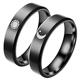 Hohopeti Anillos de Acero Inoxidable Diseño Resistente y Cómodo Anillos de Compromiso para Él y Ella Regalo Original para Amantes y Amigos