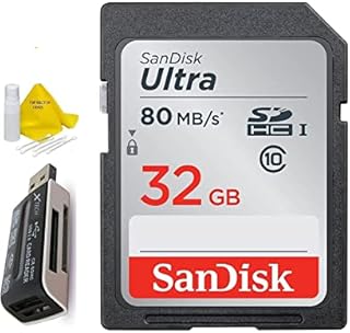 SanDisk 32GB Ultra Class 10 SDXC UHS-I SD Memory Card for Canon EOS Rebel T8i T7i T7 T6i T6S T6 T5i T5 T3i SL2 SL1 EOS 90D 80D 77D 70D EOS 9000D 800D 760D 750D DSLR Camera + Accessories