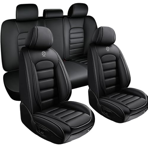 Image of Nappa PU Leather Seat Covers for Ford Bronco Sport 2021-2024,Car Seat Covers Full Set,Waterproof Seat Protectors Auto Seat Covers,Breathable Nonslip Interior Cover Seats for Cars(Solid Black)