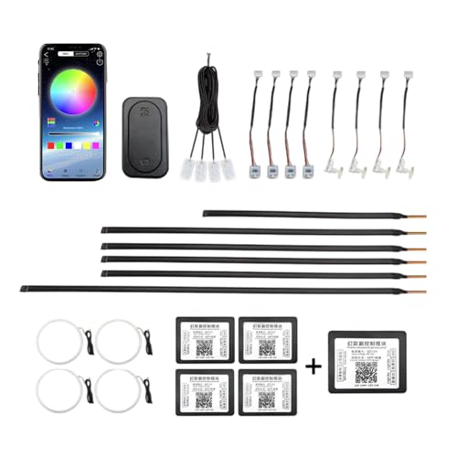 Kit de iluminación ambiental óptica con 593 ledes y luces de ambiente acrílicas para coche de 16M
