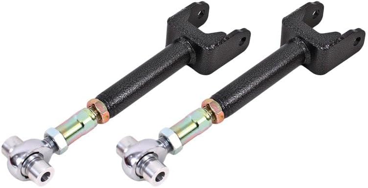 BMR Suspension UTCA044H Upper control arms, DOM, on-car adjustable, rod ends Black Hammertone 1964-1967 A-Body