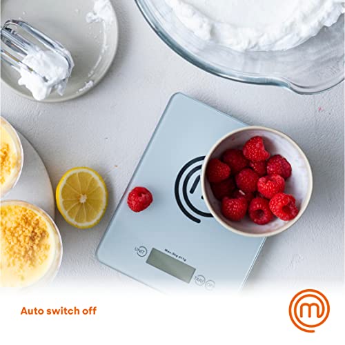 Masterchef Kitchen Scale For Food Ounces And Grams, Digital Lcd Display, Baking Tool For Meal Prep And Cooking, Small & Portable Precision Scales (0.1Oz) With Tempered Glass, 11Lb Weight Capacity #TOP4