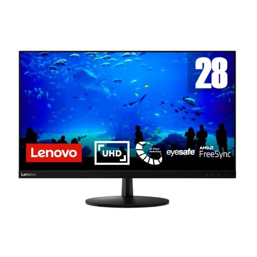 Lenovo L28u-30 - Monitor Gaming 28" 4K UHD (IPS, 60Hz, 4ms, HDMI, DP, FreeSync, >99% sRGB, EyeSafe) Ajuste de inclinación - Negro