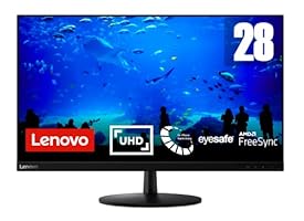 Lenovo L28u-30 71,12 cm (28 Zoll, 3840x2160, UHD, 60Hz, WideView, entspiegelt) Monitor (HDMI, DisplayPort, 4ms Reaktionszeit, AMD Radeon FreeSync) schwarz