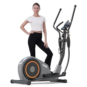 Crosstrainer für Zuhause, Extrem Leises Magnetisches Ellipsentrainer mit 7KG Schwungrad, 8 Widerstandsstufen, Pulssensor, Multifunktionaler LCD Monitor & Gerätehalter