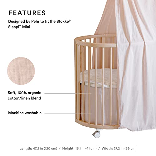 Stokke Sleepi Mini Bed Skirt By Pehr, Blush - Compatible With Stokke Sleepi Mini - Available In Numerous Colors - Machine Washable, Soft Organic Cotton #TOP1