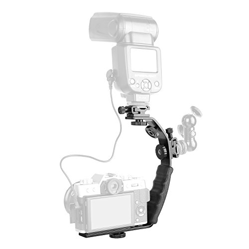 image for ChromLives Camera L Bracket Mount Video Grip L-Bracket with Dual Flash