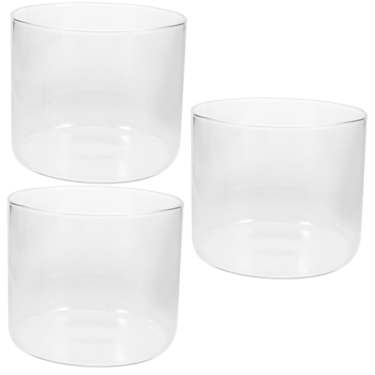 BESPORTBLE 3 Piezas pequeña pecera Acuario pequeño pecera Redonda pecera para Oficina Maceta suculenta Redonda Cuenco betta pequeño pecera de Cristal Sencilla tazón de Burbujas de Vidrio