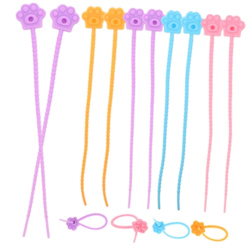 Tofficu 20pcs Cable Management Tie Reusable Silicone Zip Ties Organize Home Office Travel Desk Toolbox miniatura 1
