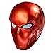 Red Resin Helmet for Adults Full Face Anim Mask with Battle Scars Anti-Hero Cosplay Costume Men- Collectibles