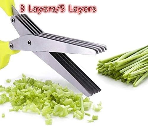 Kitchen Scissors Kitchen Shears Kitchen Knives Stainless Steel Scissor 3/5 Layers Spices Chopped Green Onion Cut(Stainless Steel)