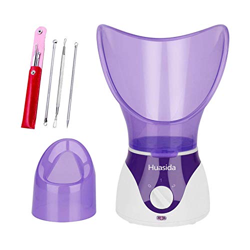 huasida Facial Steamer Personal Steam Inhaler Sauna Facial Steamer Hot Mist Moisturizing Beauty instrument Rejuvenate and Hydrate Your Skin (Purple)