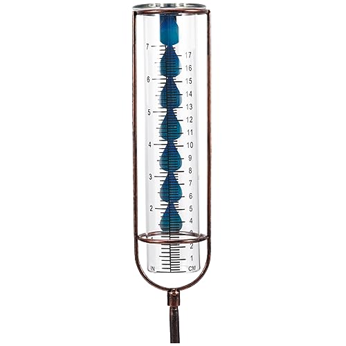 Toyvian Garden Decor Rain Gauge Stake for Yard Metal Rain Gage with Collecting Tool