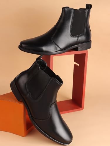 Image of Carlton London Men's Slip-On, Round Toe Chelsea Boot