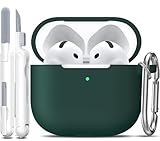 Picture of R-fun AirPods 4 Case with Cleaner Kit, Full Protective Soft Silicone Cover, Compatible with AirPods 4 Gen, Forest Green