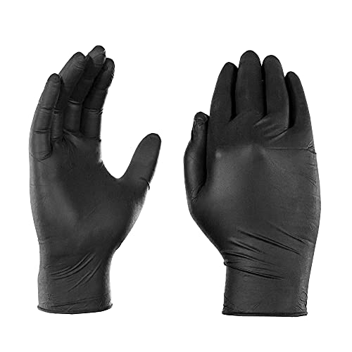 1St Choice Nitrile Gloves, Medium Black Gloves Disposable Latex Free, Textured Black Gloves For Cooking - 6 Mil, Box Of 100 #TOP1