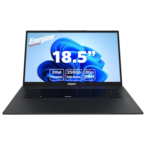 Energizer EnergyBook PC Portable 18,5 Pouces Full HD - Intel P6500Y, 8 Go RAM, 256 Go SSD, Windows 11 Home, Ultra Silencieux, 11h Autonomie, Gris